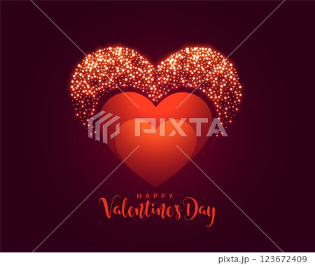 creative valentines day sparkling hearts banner design 123672409