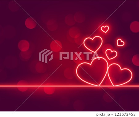 neon hearts love valentines day background design neon hearts love valentines day background design 123672455