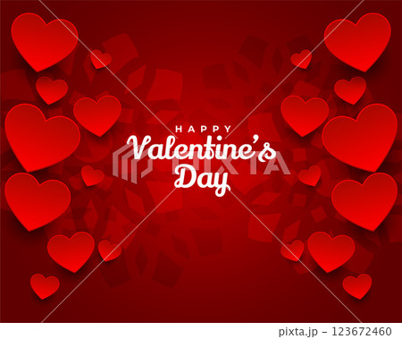 lovely happy valentines day red hearts background 123672460