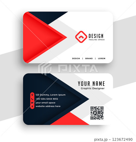 red and black modern business card design 123672490
