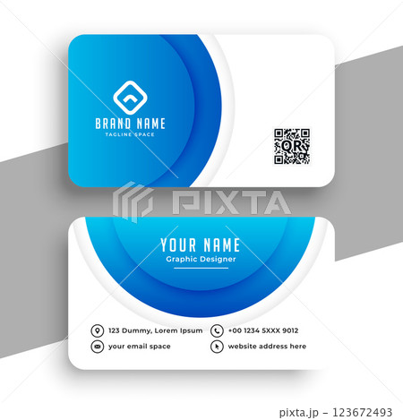circular blue modern business card design 123672493