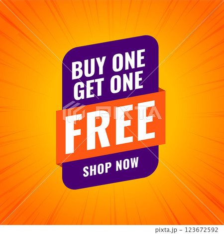 buy one get one free shopping sale banner design 123672592