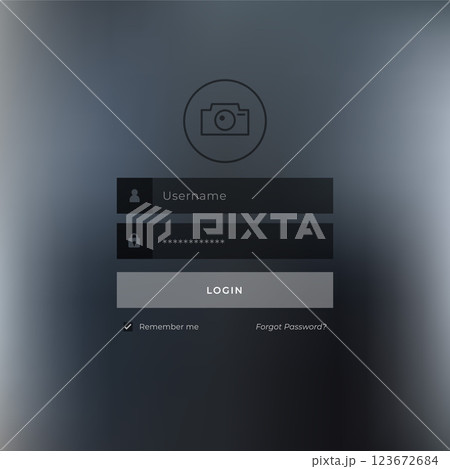 login page template design for dark theme website or application 123672684