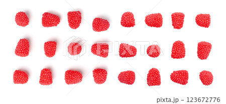 Gummy berries, chewy raspberries or jelly blackberries, gelatin candies fruit marmalade 123672776