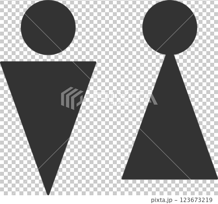 シンプルなモノクロ男女ベクターアイコン 123673219