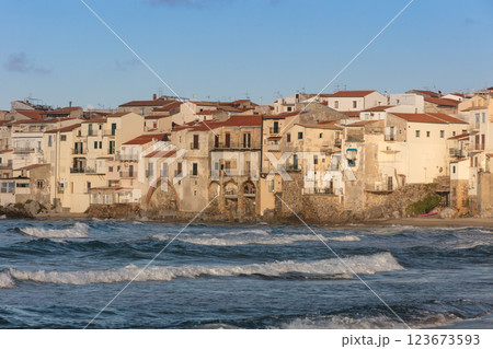 Cefalu, medieval village of Sicily 123673593