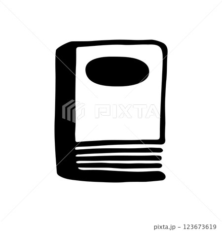 Doodle book icon hand drawn with black line in freehand style 123673619