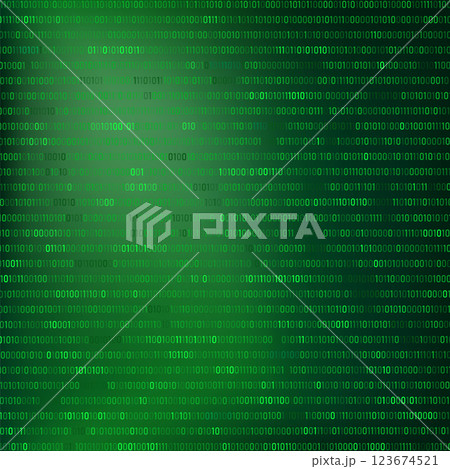 Vector Digital Data Technology Concept. Green Binary Data Software Programming Code Texture. Random Program Code. Machine Code. Random Binary Data Matrix Wide. Tech Background 123674521
