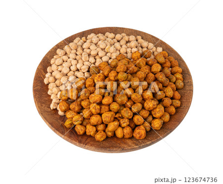 Roasted chickpeas, leblebi pile, spicy fried chana, crispy chick peas with mint and spices, east snack Roasted chickpeas, leblebi pile, spicy fried chana, crispy chick peas with mint and spices, east snack 123674736