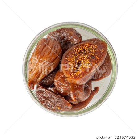 Dry Fig, Dried Ficus Carica Fruit, Sweet Healthy Diet, Tropical Dessert, Wrinkled Dehydrated Snack 123674932