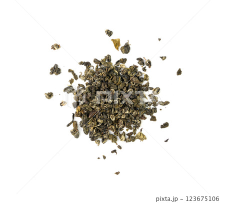 Yunnan Bi Luo Chun green tea leaves balls isolated, dry fresh herbal tea pile, healthy drink ingredient Yunnan Bi Luo Chun green tea leaves balls isolated, dry fresh herbal tea pile, healthy drink ingredient 123675106