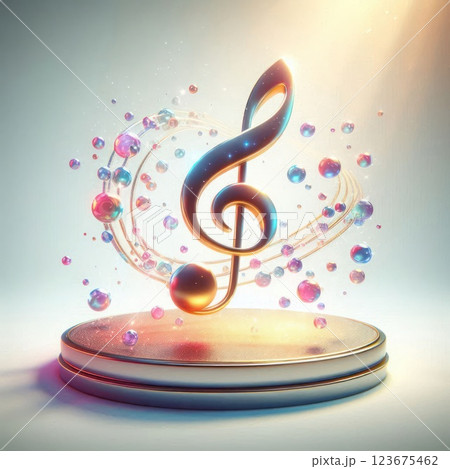 A soaring musical note in a magical glow. A soaring musical note in a magical glow. 123675462