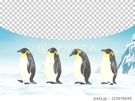 南極洲：企鵝排成一排，對話泡泡 2 123676048