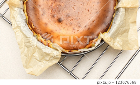 Delicious Homemade San Sebastien Cheesecake With caramel Crust And Creamy Filling Baked To Perfection Delicious Homemade San Sebastien Cheesecake With caramel Crust And Creamy Filling Baked To Perfection 123676369