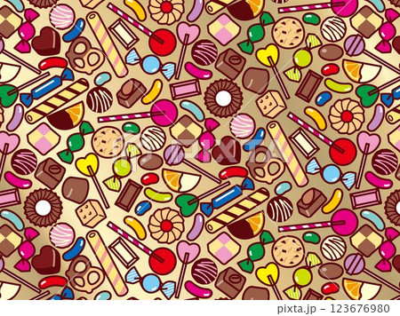 スイーツ集合、柄B スイーツ集合、柄B 123676980