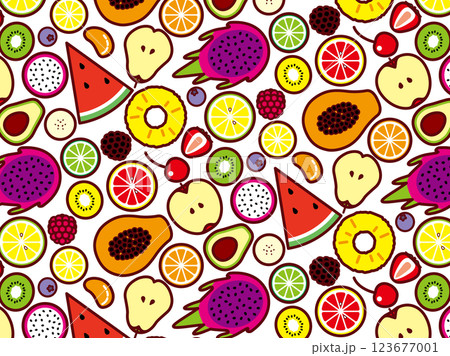 カットフルーツ、柄 123677001