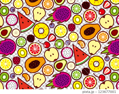 カットフルーツ、柄 123677001
