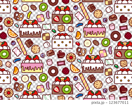 Cake, sweets collection, pattern 123677011
