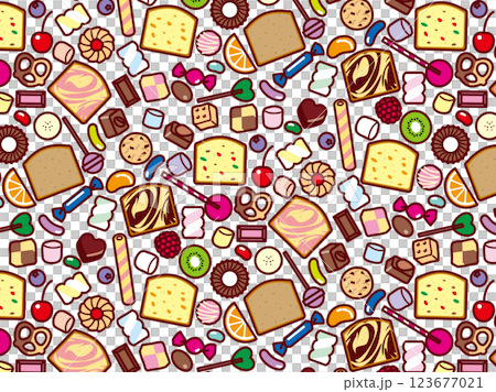 綁定蛋糕、糖果系列、圖案 123677021