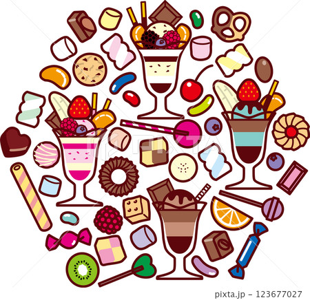 パフェ、スイーツ集合2 123677027