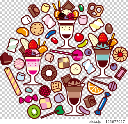 パフェ、スイーツ集合2 123677027