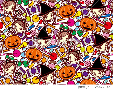 ハロウィン集合、柄 123677032
