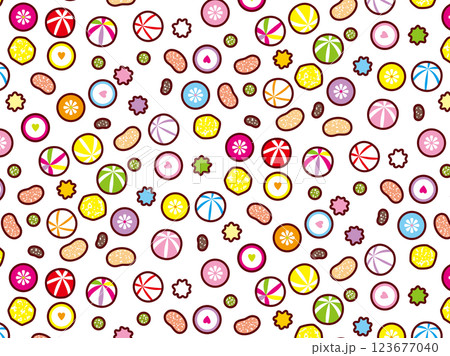 飴、甘納豆集合、柄 123677040