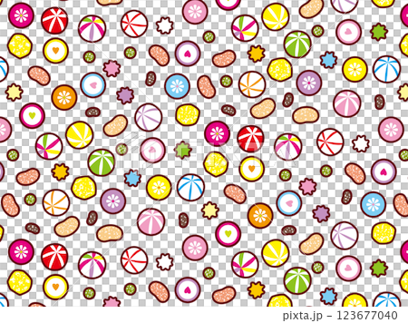 飴、甘納豆集合、柄 123677040