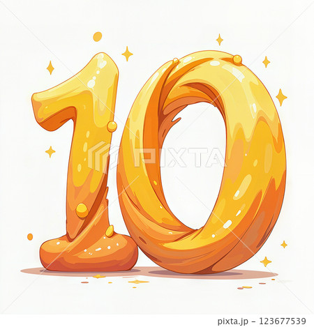 Bright, shiny number 10 with stars.のイラスト素材 [123677539] - PIXTA