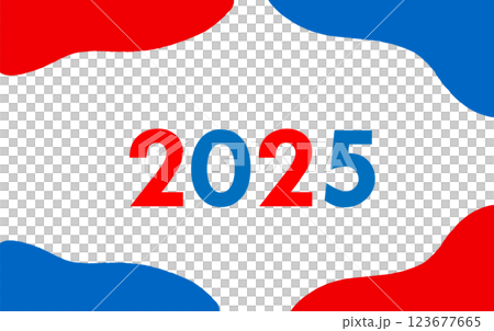 白色背景上,以 2025 年大阪世博會形象色(紅藍)為基調的流行相框 白色背景上,以 2025 年大阪世博會形象色(紅藍)為基調的流行相框 123677665