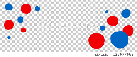 2025 Osaka Expo image color red and blue pop polka dot frame vector illustration title banner 123677668