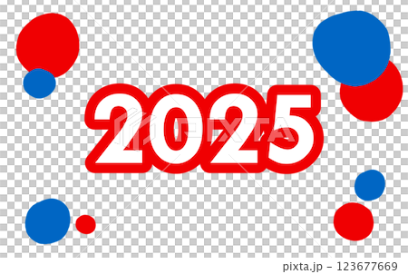 白色背景上,以 2025 年大阪世博會形象色(紅藍)為基調的流行相框 白色背景上,以 2025 年大阪世博會形象色(紅藍)為基調的流行相框 123677669