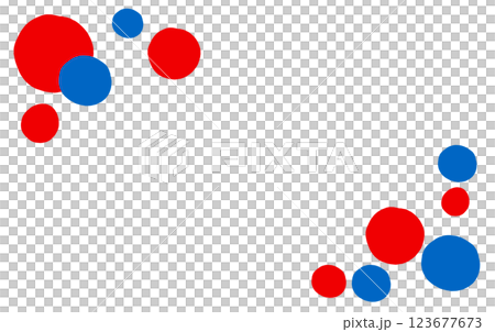 2025 年大阪世博會圖像顏色紅藍色流行圓點框架向量插圖標題橫幅 123677673