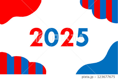 2025年大阪万博のイメージカラーの赤と青のPOPなフレーム ストライプ 白背景 2025年大阪万博のイメージカラーの赤と青のPOPなフレーム ストライプ 白背景 123677675