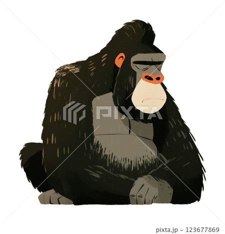 リアルなゴリラのイラスト リアルなゴリラのイラスト 123677869