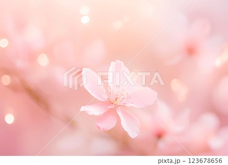 ピンク光×花 背景素材 ピンク光×花 背景素材 123678656