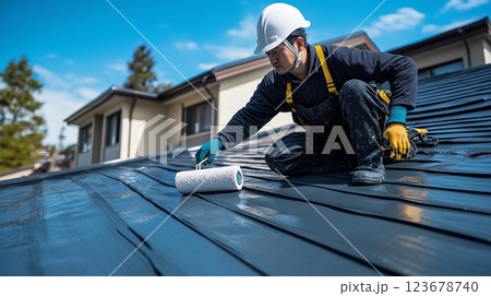 屋根の塗装業者 123678740
