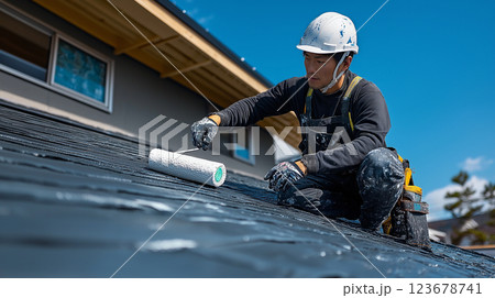 屋根の塗装業者 123678741