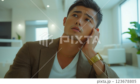 困っているサロンオーナー 123678805