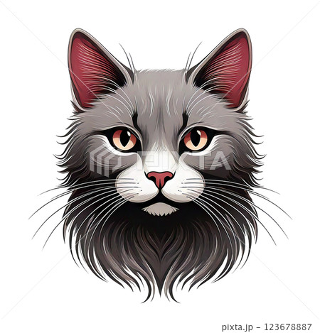 じっと見つめる猫 123678887