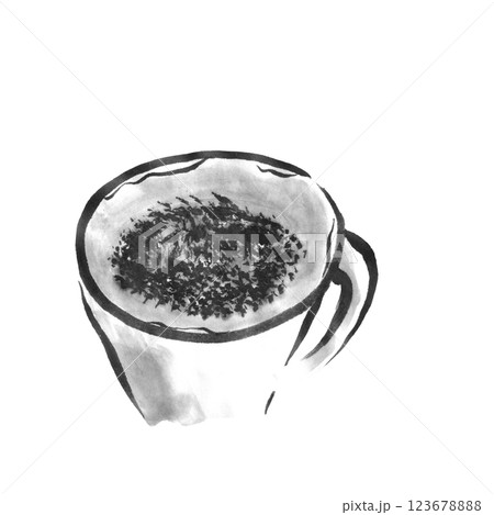 コーヒーの粉のモノクロイラスト コーヒーの粉のモノクロイラスト 123678888