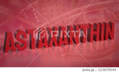 The Astaxanthin text for medical or Health concept 3d Rendering. 123679344