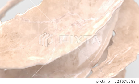 The White Marble Splash on White Background for Abstract Background concept 3d Rendering. 123679388