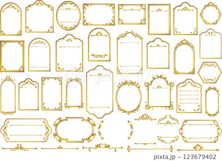 エレガントなフレームセットゴールド 123679402