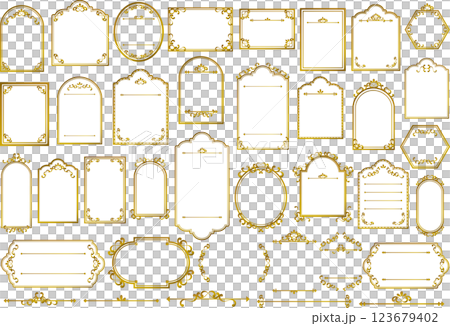 エレガントなフレームセットゴールド 123679402