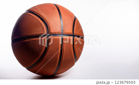 basketball isolated on white, The image highlights the texture of the ball and the positioning of the hand, symbolizing sports, teamwork, athleticism, coaching basketball isolated on white, The image highlights the texture of the ball and the positioning of the hand, symbolizing sports, teamwork, athleticism, coaching 123679503