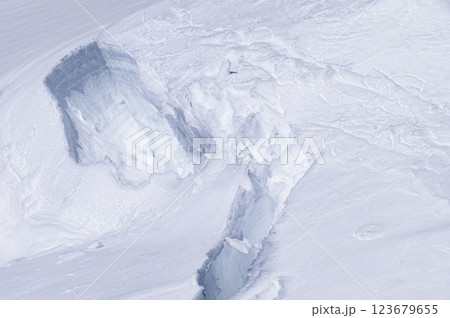 谷川岳の雪景色・雪崩のリスク(クラックあり) 谷川岳の雪景色・雪崩のリスク(クラックあり) 123679655