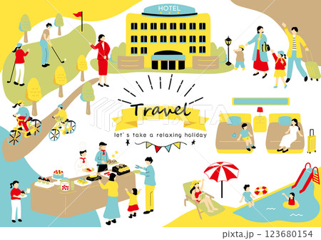 旅行を楽しむ人達 123680154