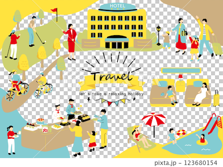 旅行を楽しむ人達 123680154