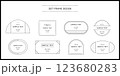 ドット　シンプル　枠　フレーム　白黒 123680283